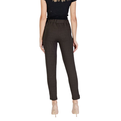 ICHI Brown Polyester Pant