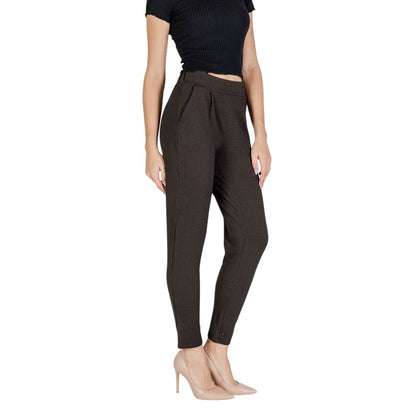 ICHI Brown Polyester Pant