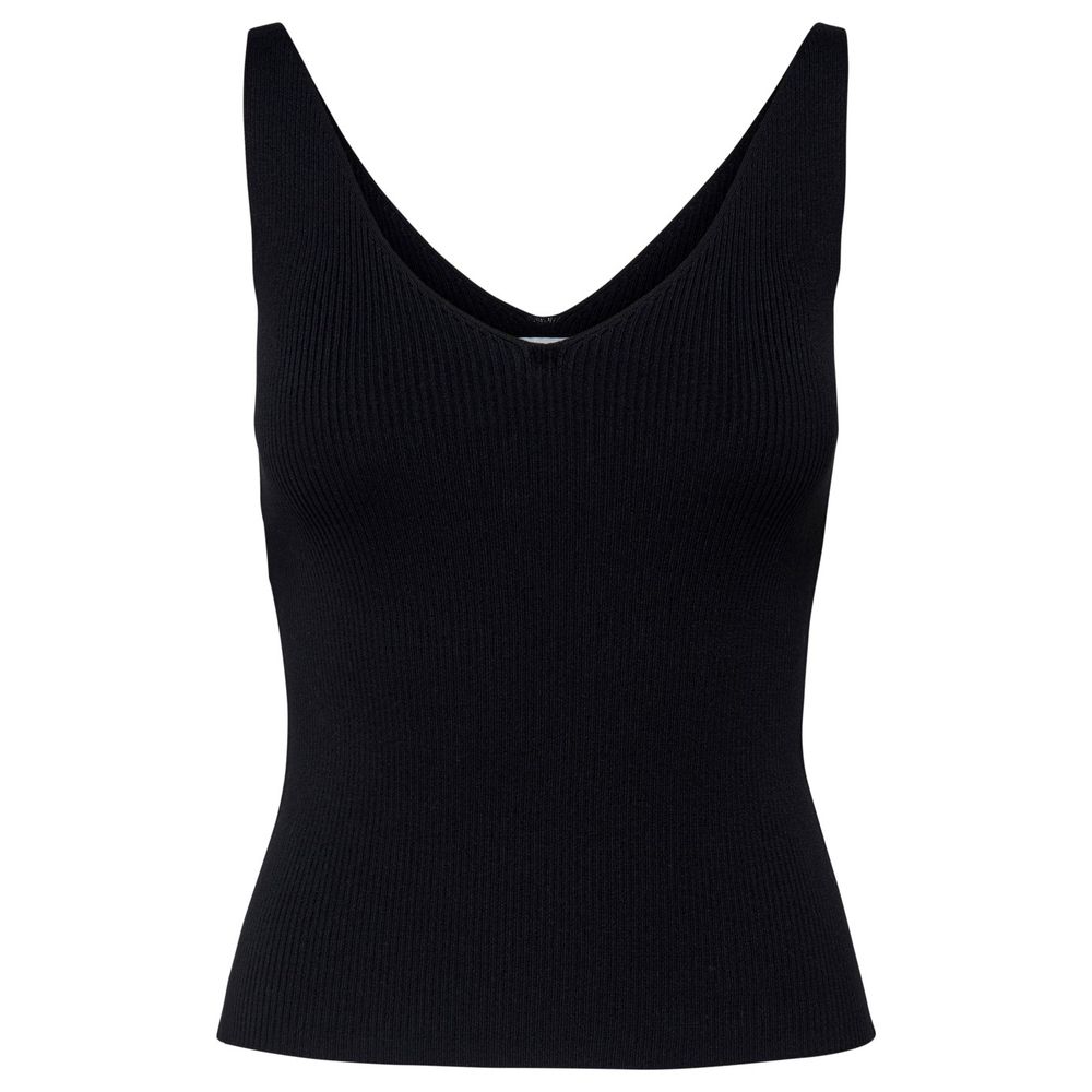 Jacqueline De Yong Black Viscose Tank Top