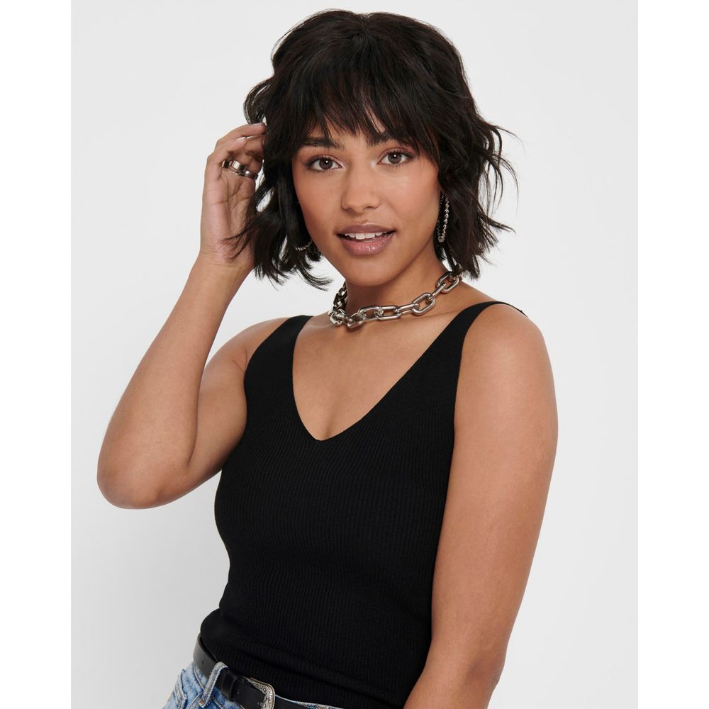 Jacqueline De Yong Black Viscose Tank Top