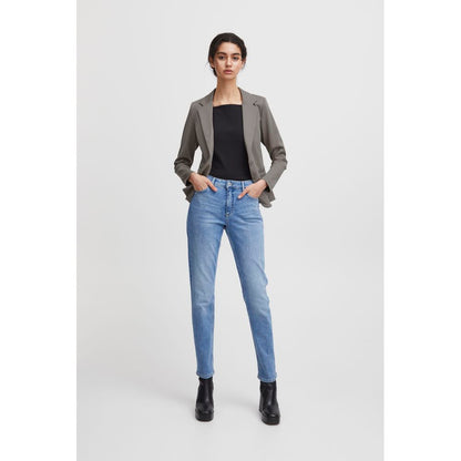 ICHI Gray Polyester Blazer