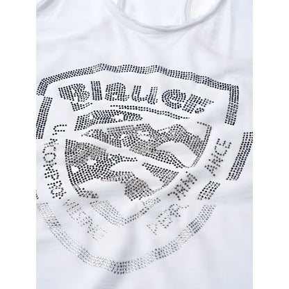 Blauer White Cotton Tank Top