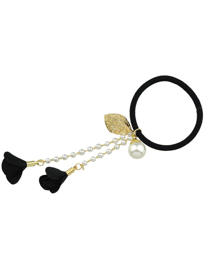 Hair Holder Accessories Pearl Long Chain Headwear Petal Elastic Hair