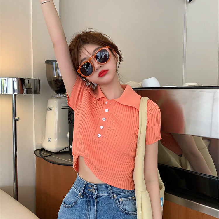 Lapel sweater pullover sweater