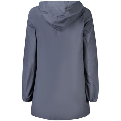 K-WAY Blue Polyester Women Trench Coat