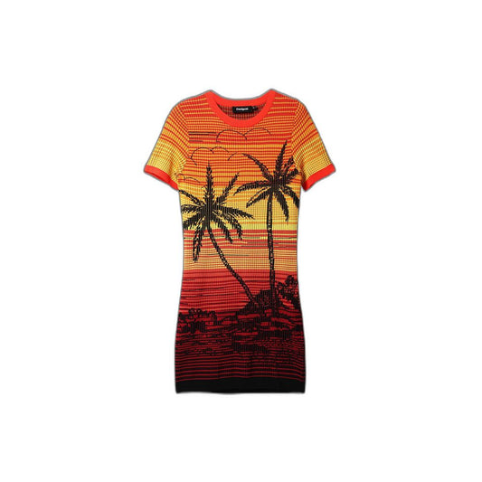 Desigual Red Viscose Midi