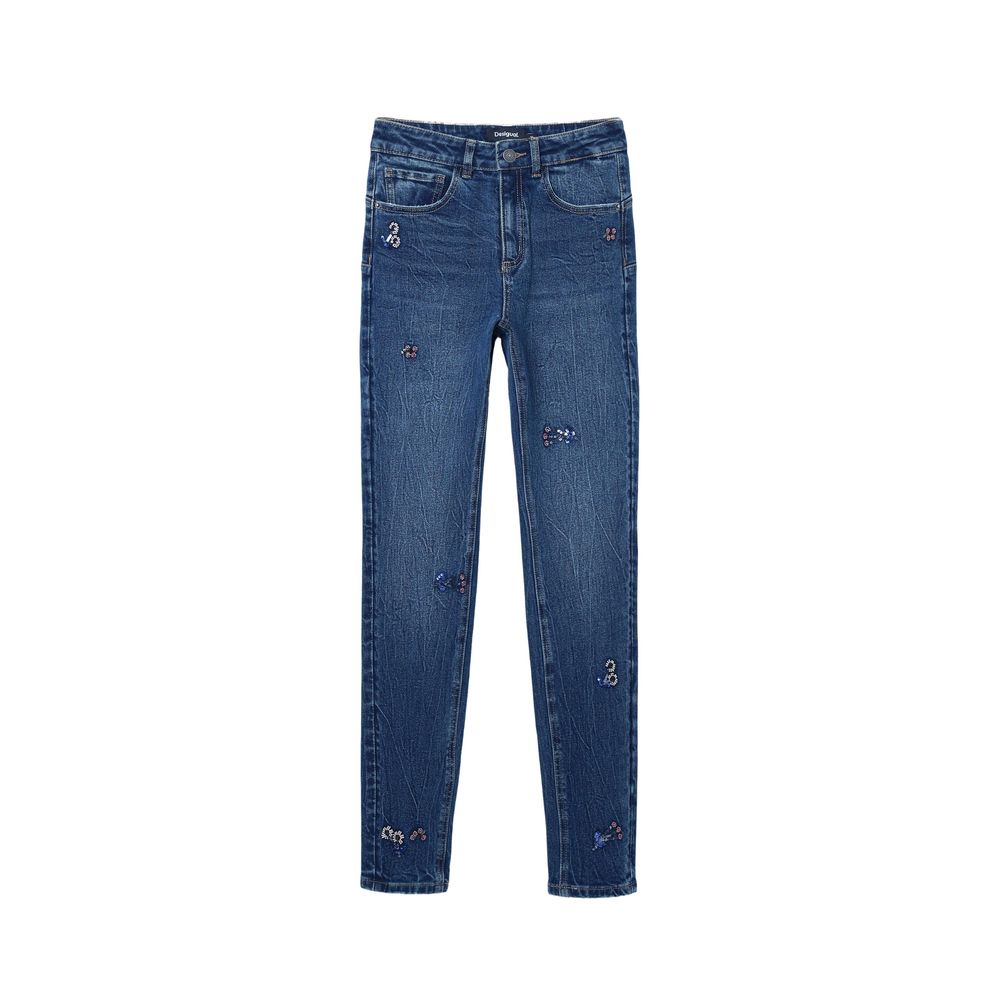 Desigual Blue Cotton Skinny Jean