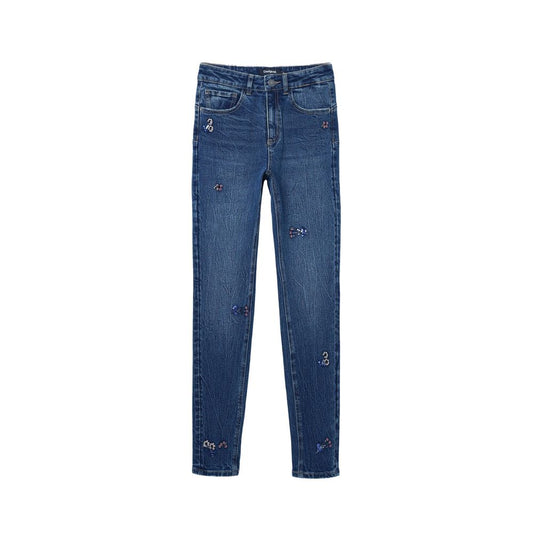Desigual Blue Cotton Skinny Jean