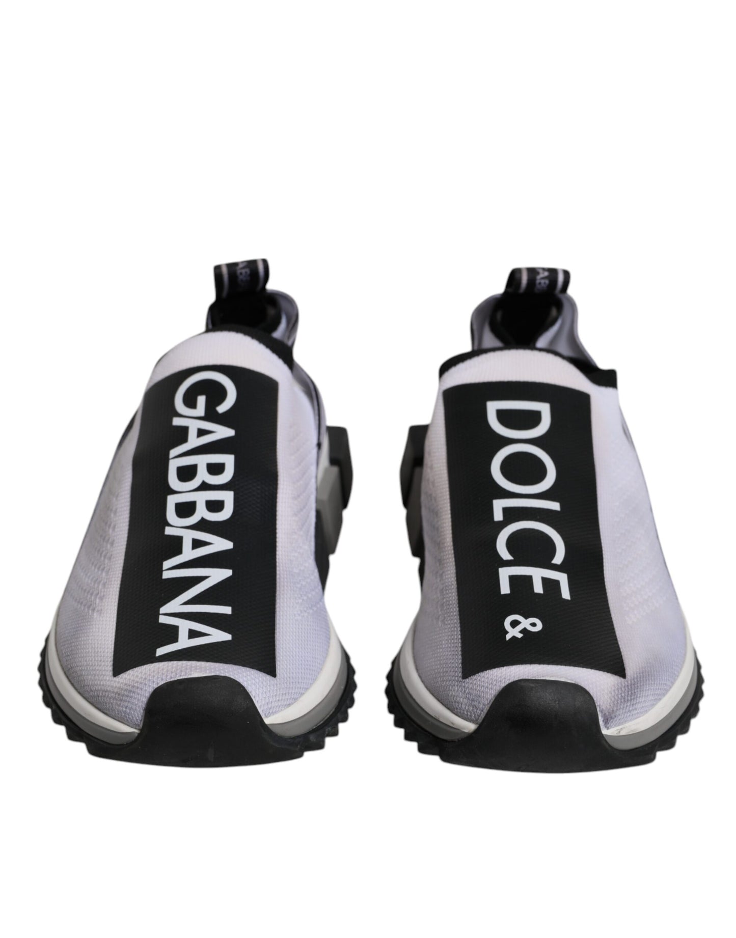 Dolce & Gabbana White Black Slip On Sorrento Sneakers Shoes