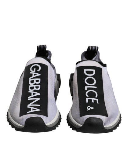 Dolce & Gabbana White Black Slip On Sorrento Sneakers Shoes