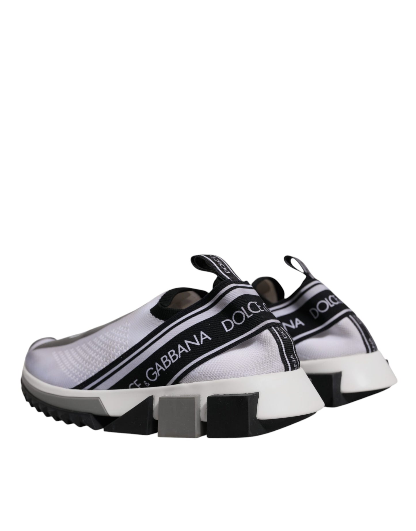 Dolce & Gabbana White Black Slip On Sorrento Sneakers Shoes