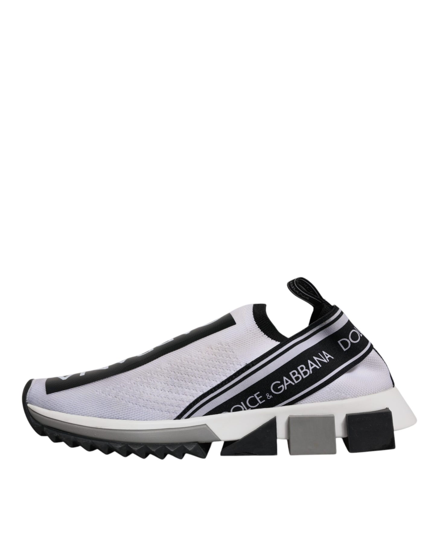 Dolce & Gabbana White Black Slip On Sorrento Sneakers Shoes