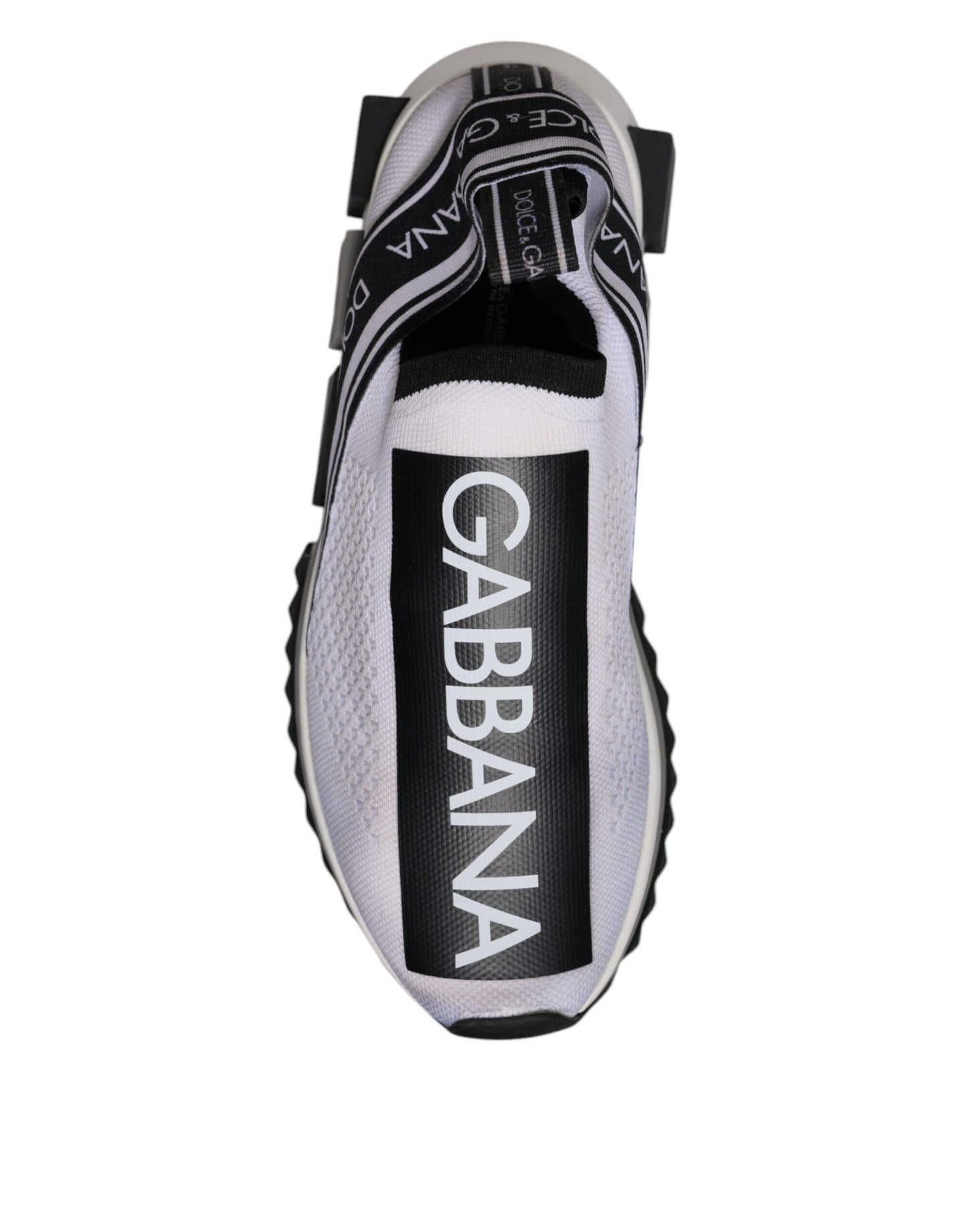Dolce & Gabbana White Black Slip On Sorrento Sneakers Shoes