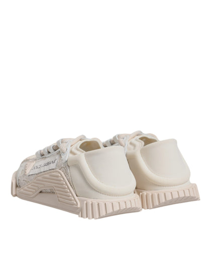 Dolce & Gabbana White Lace NS1 Low Top Sneaker Sports Shoes