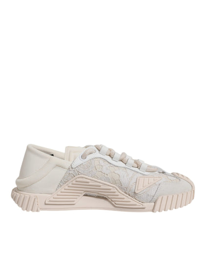 Dolce & Gabbana White Lace NS1 Low Top Sneaker Sports Shoes