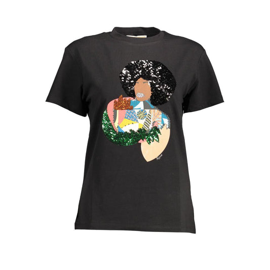 Kocca Black Cotton Women T-Shirt