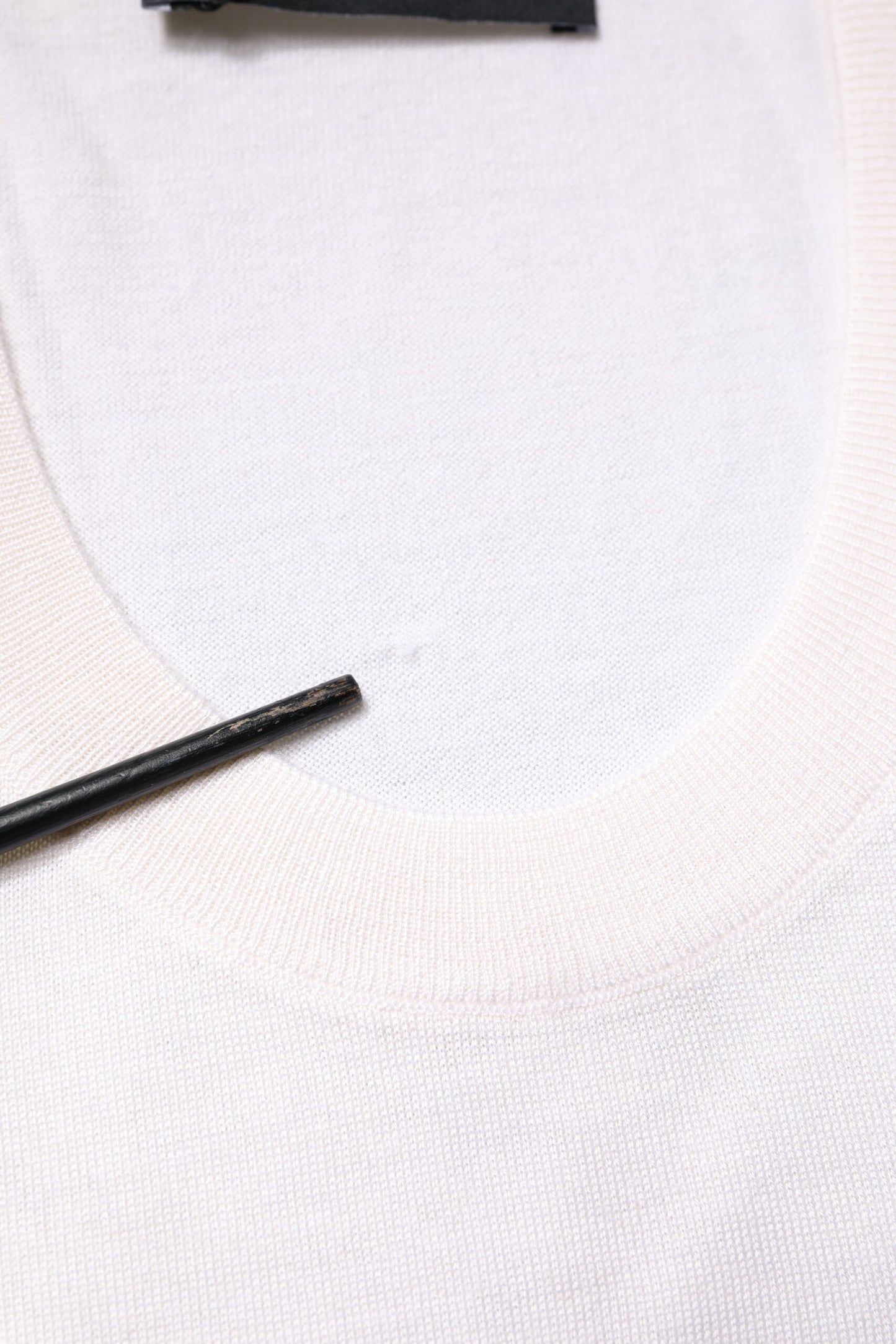 Dolce & Gabbana White Sleeveless Cashmere Round Neck Tank Top