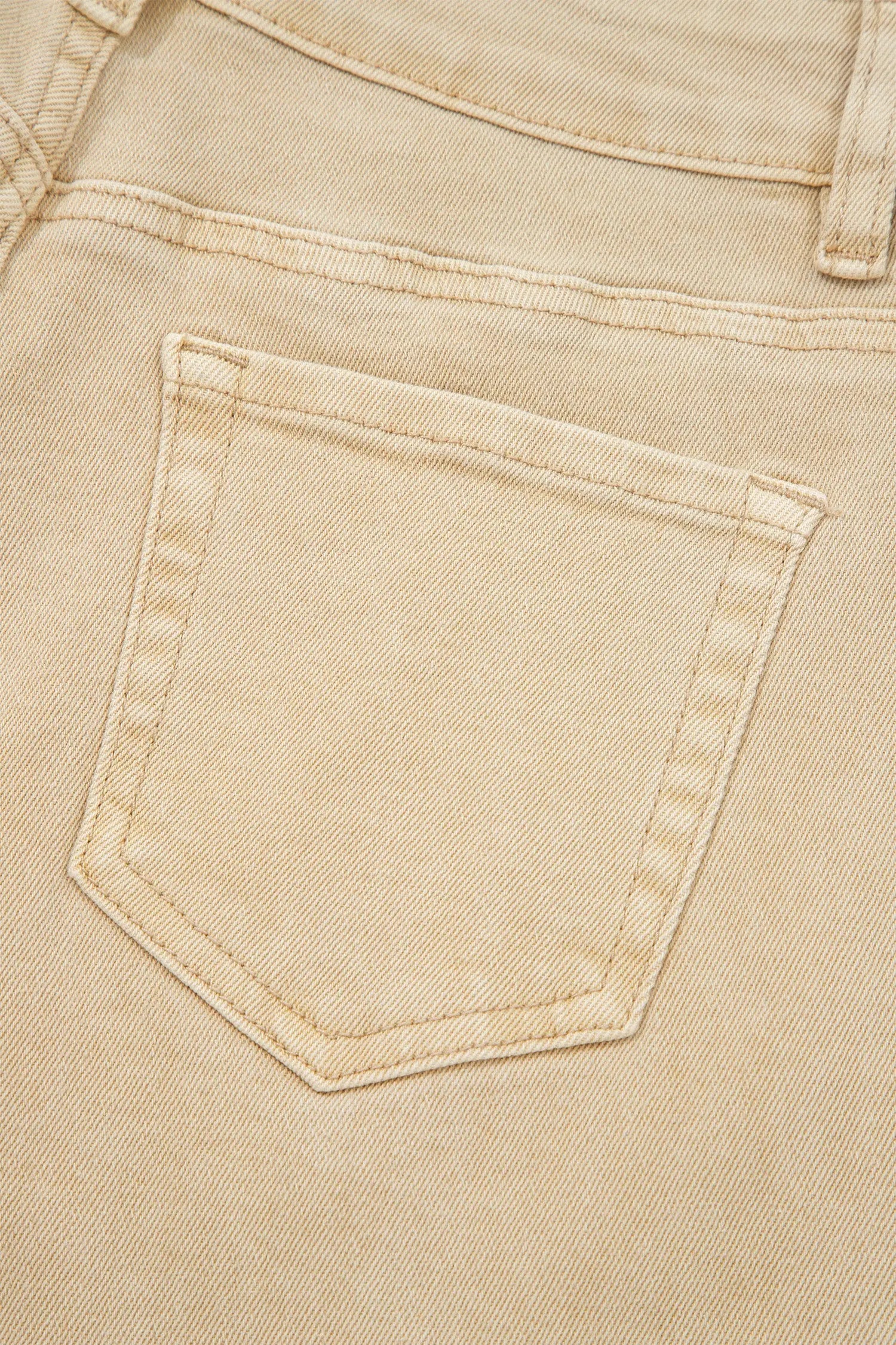 Red Sandalwood Solid Color Seamed Center Wide Leg Cropped Jeans Dear-Lover Dropshipping