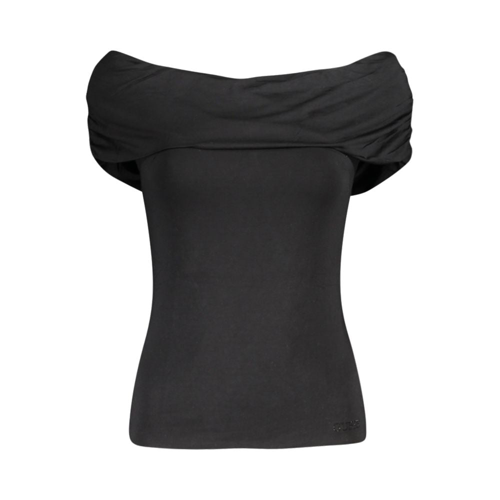 Guess Jeans Black Modal Tops & T-Shirt