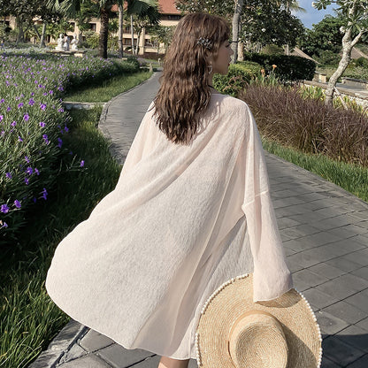 Two-piece Blouse Over Beach Sun Protection Clothing