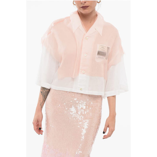 Undercover Cropped Blouse With Sheer Layer