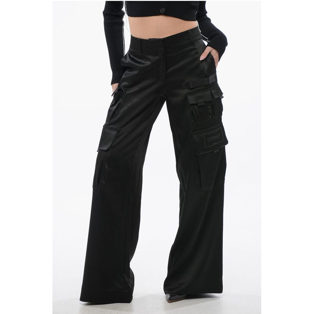 Off-White Satin TOYBOX Cargo Pants