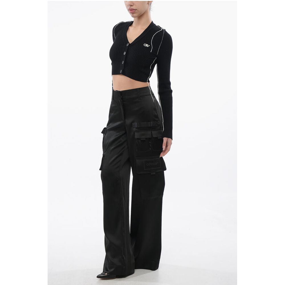 Off-White Satin TOYBOX Cargo Pants