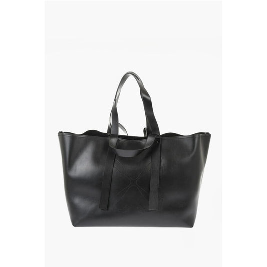 Off-White Solid Color Leather Weekend Bag