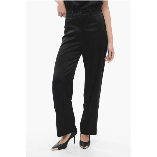 Nanushka High Waist Satin Pants with Belt Loops