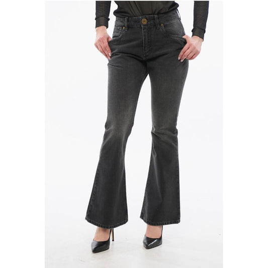 Balmain Cropped Fit Bootcut Denims with Belt Loops