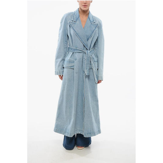 Dries Van Noten Double-breasted Denim Coat with Belt