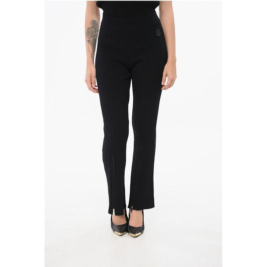 Moncler Ribbed Bootcut Leggings with Zipped Ankles