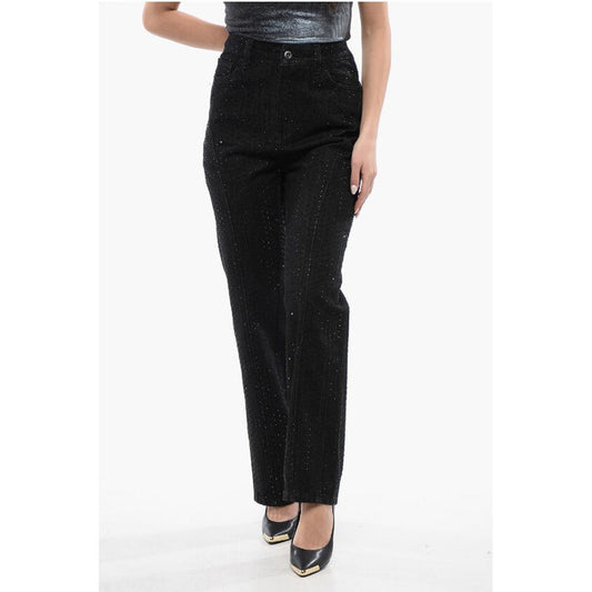 Self-Portrait Rhinestone Embellished Dark Washed Jeans 21cm