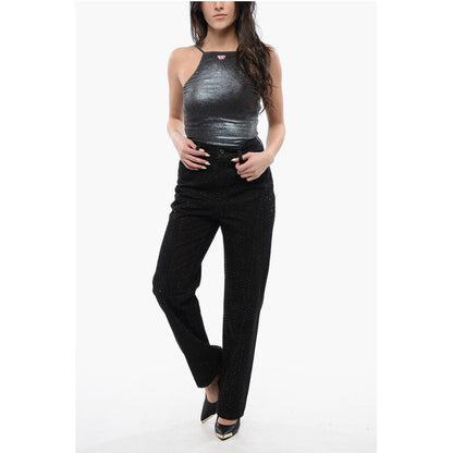 Self-Portrait Rhinestone Embellished Dark Washed Jeans 21cm