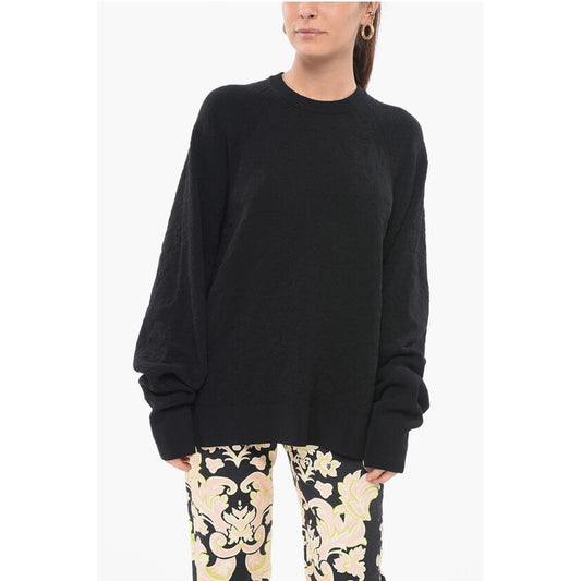 Y-3 Stretch Cotton Oversized Sweater with Crew Neck