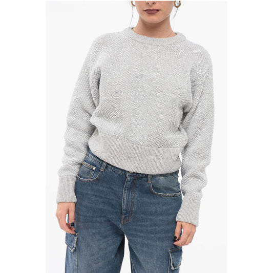 Stella McCartney Crew Neck Sequined Wool Sweater with Back Cut-out