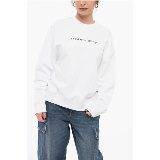 Stella McCartney Brushed Cotton Crew Neck Sweatshirt with Printed Logo