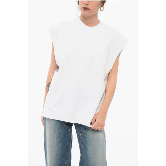 Stella McCartney Brushed Cotton Sleeveless Sweatshirt with Logo Patch