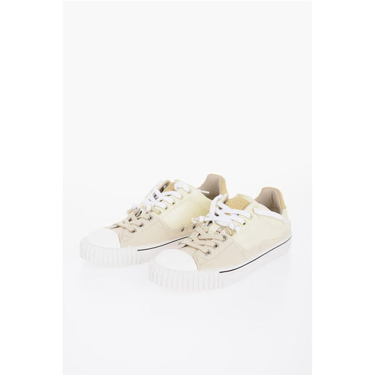 Maison Margiela Leather Low-Top Sneakers With Raw-Cut Details