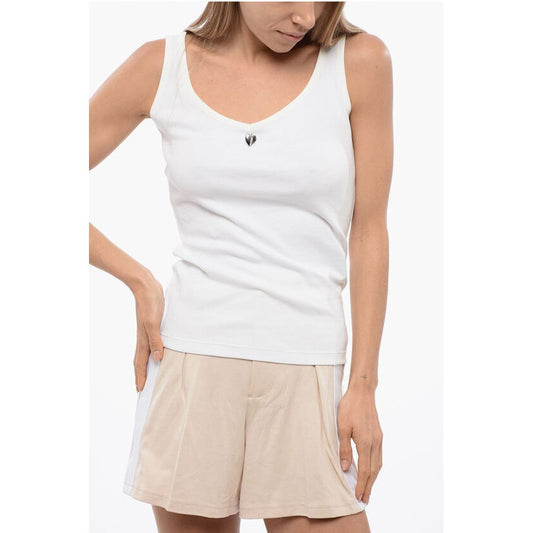John Richmond Ribbed GAYA Tank Top with Heart Application