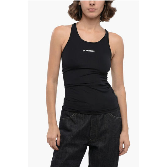 Jil Sander Tech Fabric Tank Top with Printed Logo