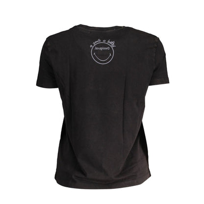 Desigual Black Cotton Tops & T-Shirt