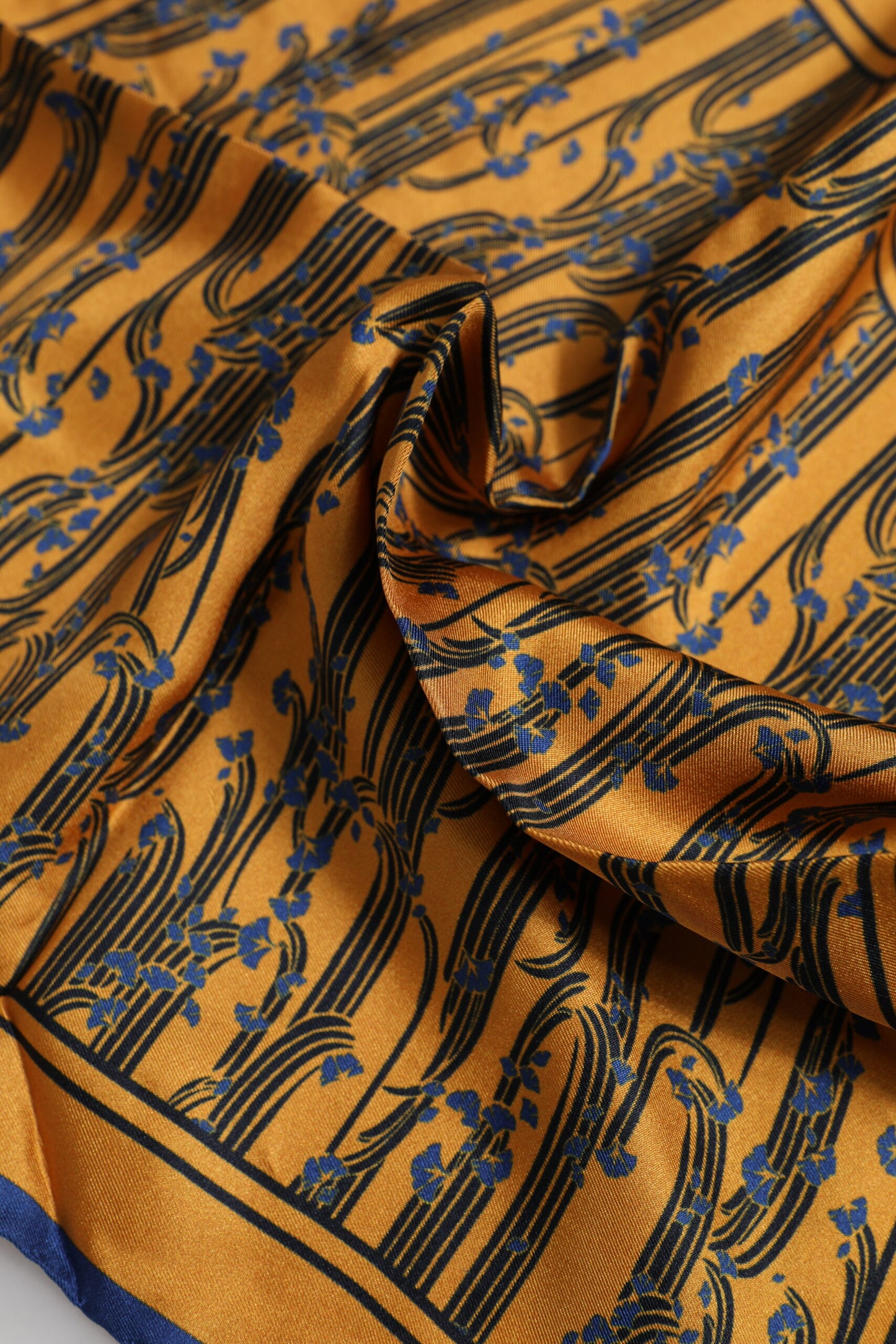 Dolce & Gabbana Orange Silk Floral Print Square Foulard Scarf
