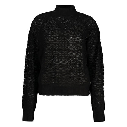 Guess Jeans Black Alpaca Leather Sweater