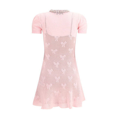Self-Portrait Crochet knit short Dress