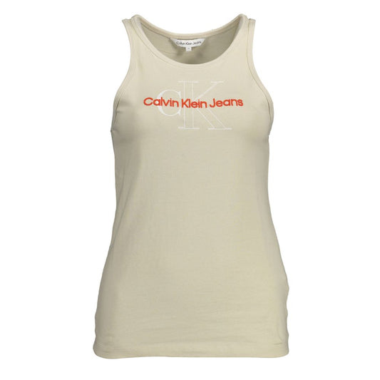 Calvin Klein Beige Cotton Tops & T-Shirt