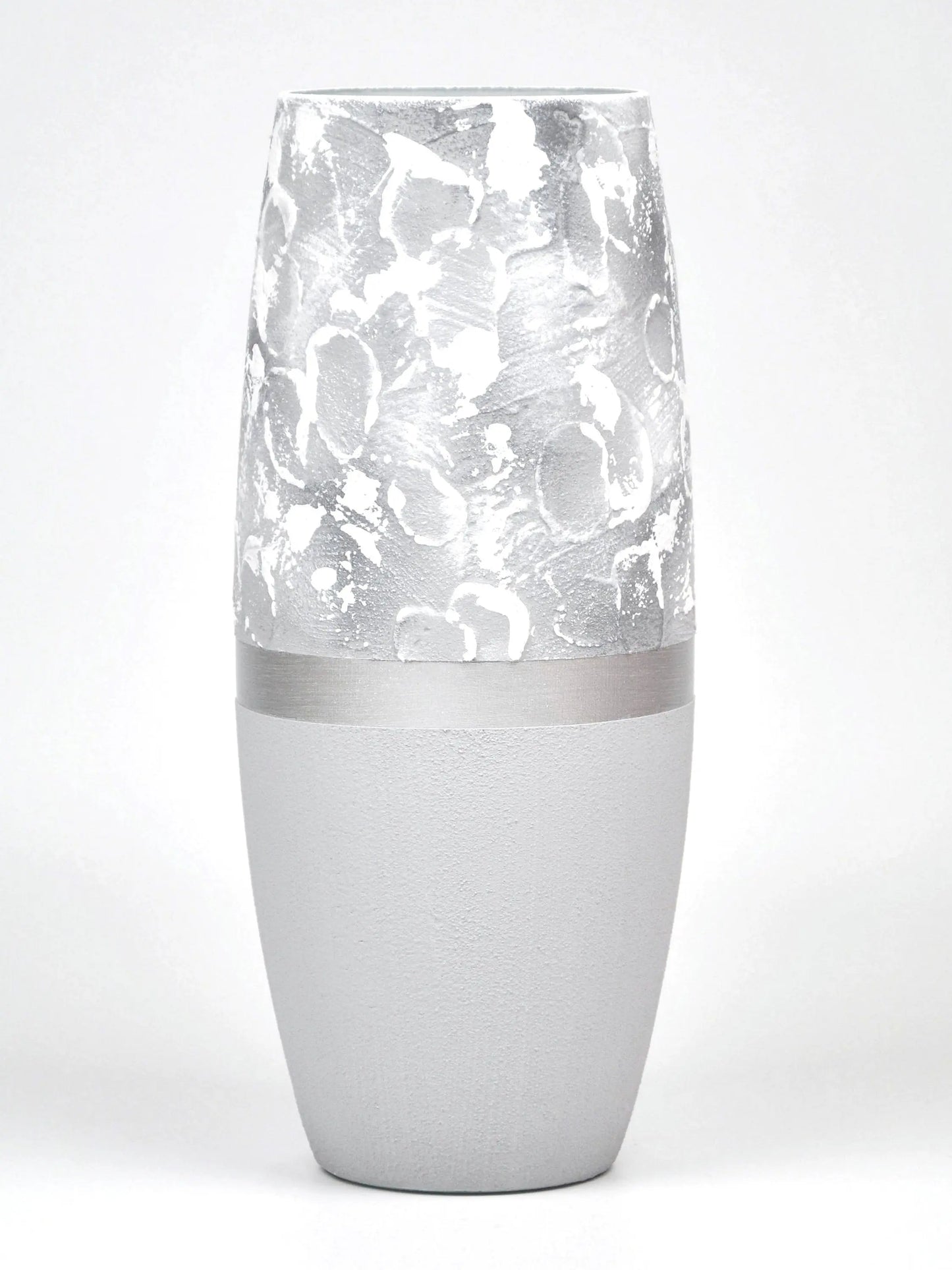 Marble Imitation Painted Art Glass Oval Vase for Flowers | Interior Coffee Aion
