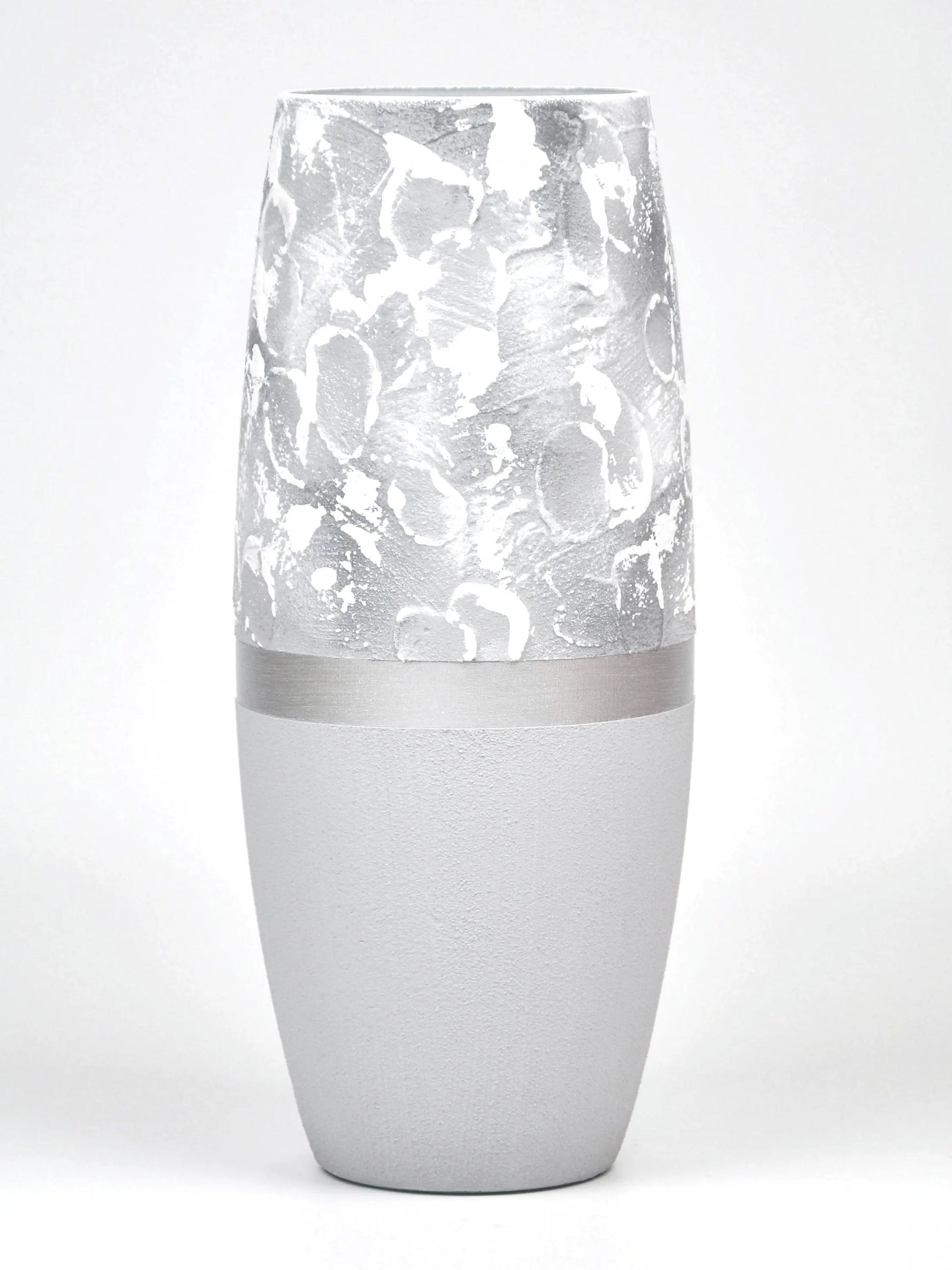 Marble Imitation Painted Art Glass Oval Vase for Flowers | Interior Coffee Aion