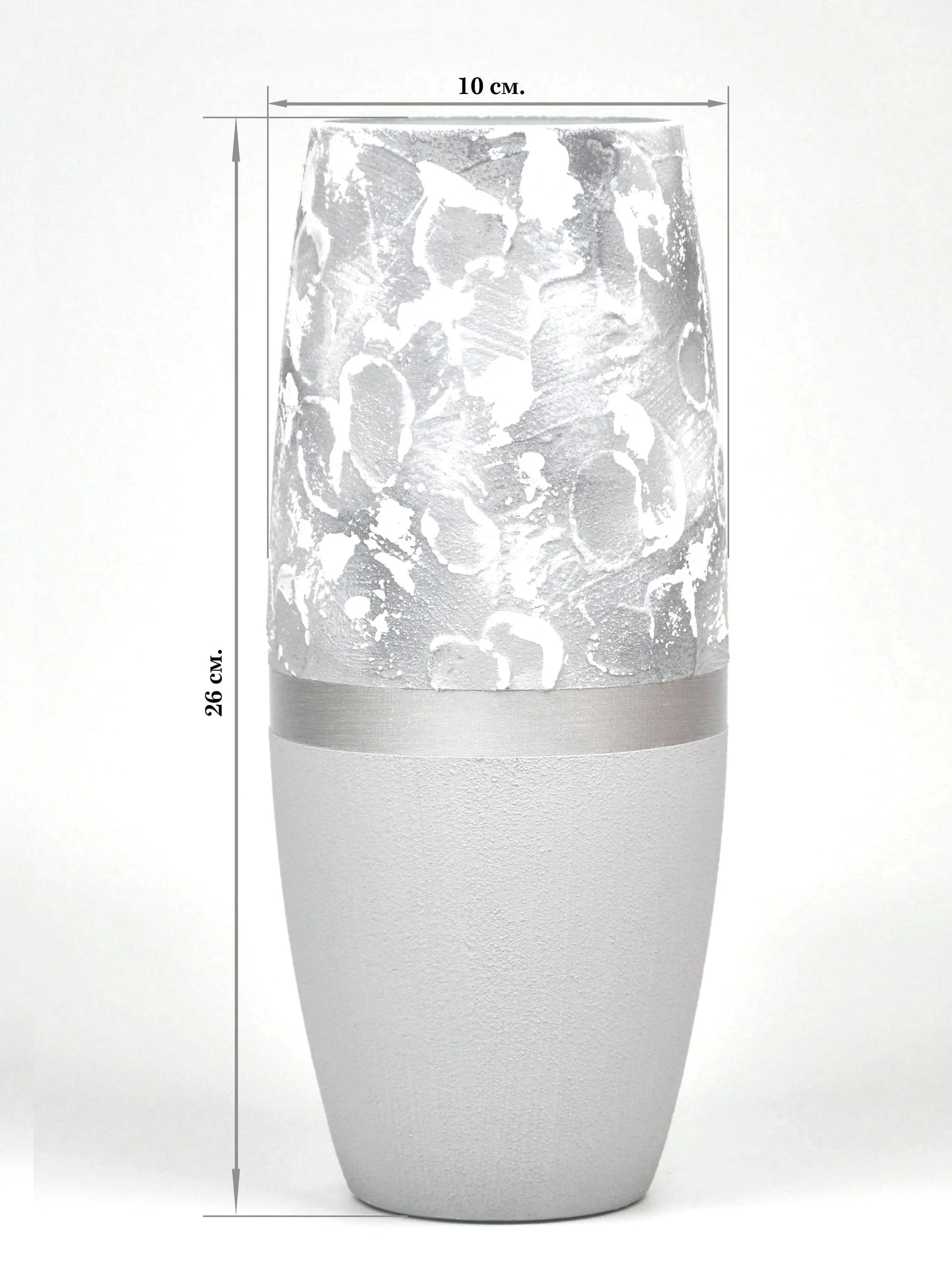 Marble Imitation Painted Art Glass Oval Vase for Flowers | Interior Coffee Aion