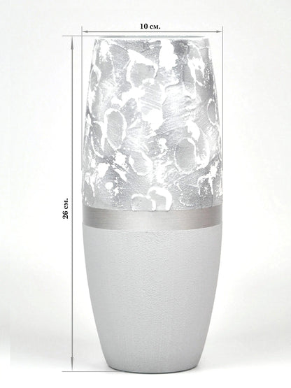 Marble Imitation Painted Art Glass Oval Vase for Flowers | Interior Coffee Aion